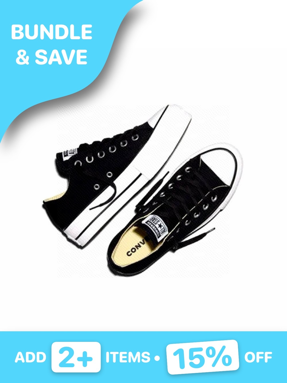 Converse Chuck Taylor All Star Lift Platform Canvas Black White Size 7.5